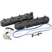 Aeroflow GM LS Factory Valve Covers Cast Tall Height Black - AF77-5019BLK
