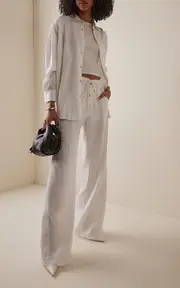 [DARKPARK] Iris Striped Modal Paper-Bag Pants