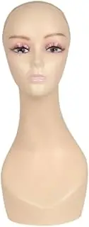 kokiya Bald Manikin Head Wig Display Model Multipurpose Lightweight Portable Training Head Wig Holder for Necklaces Scarves Home