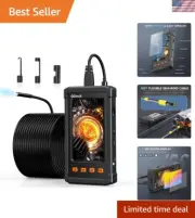 Portable 50FT Endoscope Inspection Camera with Built-in Lights and IPS Screen