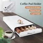 50 Coffee Capsules Pod Holder White Dispenser Steel Rack Storage For NESPRESSO