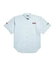 Balenciaga Ceo Uniform Logo Short-Sleeved Oversized Shirt 1,2,3,4 light blue