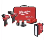 Milwaukee Hammer Drill +Impact Driver Combo Kit 12-Volt Brushless w/ ROVER Light