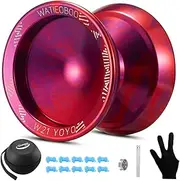 [WATIEOBOO] W21 Yoyo Professional Responsive Yoyo for Kids Beginner Unresponsive Yoyo for Adults Trick Yoyos-Reddish Purple