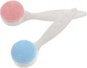 WOFASHPURET 2PCS Face Brush Manual Cleansing Massage Brushes for Gentle Facial Cleaning Non Abrasive Sensitive Design Random Colors Suitable for All Skin Random Color