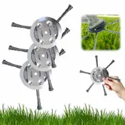 6 Inches Steel Wire Grass Trimmer Head,2025 New Wire Trimmer Head Replacement for Electric Battery Powered Cordless String Trimmer,3 Blade