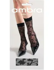 [Ambra] Floral Anklet in Black
