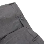 PT01 NWT Flat Front Dress Pants Size 48 32 US Gray Small Pattern 100% Wool