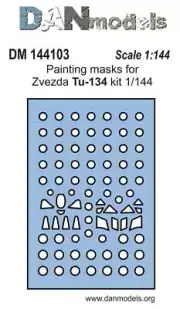 Dan Models 144103 Painting Masks for Model Zvezda Tu-134 1/144 scale kit