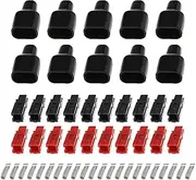 EMSea 10 Pairs Quick Connect Disconnect Battery Terminals Connectors Protective Cases Kit 30A 600V for Automotive Batteries