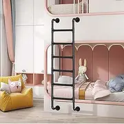Metal Non Slip Loft Bed Ladder, 49"/52"/53"/54"/55"/56"/57" Black Wrought Iron Safety Climbing Ladder for Bunk Bed, Yopappol Wall Mounted Egress Window Well Ladder Escape Ladder(230cm/91in)