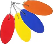 [Milisten] 4pcs Oval Floating Keychain: Oval Shaped Foam Key Float Key Ring for Surfing Fishing Sailing and Outdoor Marine Adventures