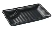 Yanco China BP-4010 Black Pearl Asian Style Melamine 10" x 5.5"Compartment Plate