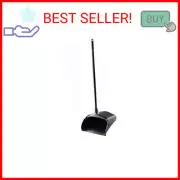 Rubbermaid Commercial Products Dustpan with Long Handle, Plastic, Black, Compati