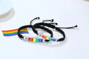 Steel Braided Rainbow Pride Flag Bracelet