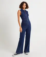 Jett Sleeveless Denim Boiler Suit