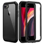 Apple iPhone SE 2020 Military Grade Shockproof Clear Heavy Duty Case Bumper Drop Protection Tough Cover (Black)