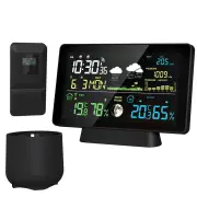 Multi-function Professional Weather Station Alarm Clock Wireless Indoor Outdoor Thermometer With Rain Gauge/ Temperature