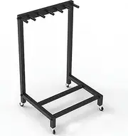 Tennis Racket Storage Rack,Kids Tennis Racquet Storage Rack, Home/Kindergarte Gymnasium Mobile Badminton Racket Metal Display Stand, Hold 5 6 7 Rackets, Black Heavy Duty Steel Frame