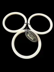Vintage Genuine Marblette Bangle Bracelets Set of 3 Ivory/Off White NOS w/Tag