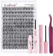 DIY Lash Extension Kit Individual Lashes Clusters Lash Bond and Seal, Clusters Lash Glue Remover and Eyelash Tweezers for Eyelash Extensions (30D-0.07C, 15-20mm, Kit)