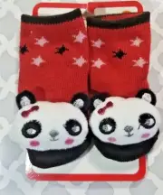 Panda Baby Socks Sweet Pandas Size 0-12 Months Unisex So Cute Dimensional Infant