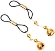 Hilufiet 2Pcs No Piercing Nipple Jewelry Stainless Steel Bells Dangle Fake Nipple Rings
