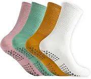 [Fiohiros] 6 Pairs Pilates Grip Socks,Yoga Grip Socks, Non Slip Pilates Socks, Yoga Socks With Grips For Women