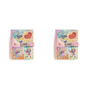 2x Djeco Lam Notebook/Journal w/ Combination Code Lock 15x20cm Kids/Children 8y+