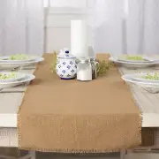 VHC Brands Table Runner Burlap Natural Farmhouse 13x72 Rect Fringe Kitchen Decor