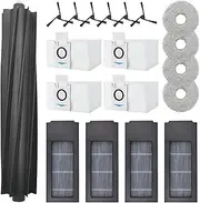 19 Pack DEEBOT X2 Omni Accessories Compatible with ECOVACS DEEBOT X2 Omni/ x2 Pro/ x2 Combo Robot Vacuum,1 Main Rubber Brush,6 Side Brush,4 Hepa Filters,4 Dust Bags,4 Mop Cloths
