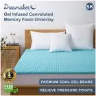 Cool Gel Infused Egg Crate Convulated Memory Foam Underlay Protector Queen