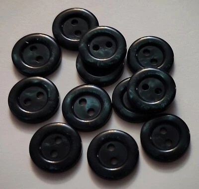 5/8" 2-Hole Dark Green Craft/Clothing Buttons