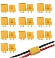 10 Pairs XT60 / XT90 / EC3 / EC5 Male & Female Plug Adapter Connectors for Racing Drone Lipo Battery Accessories (XT90 Plug - Pack of 10)