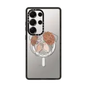 Galaxy S25 Ultra Impact Magnetic Case Modern One line Abstract English Bulldog