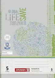 Brunnen 104510501 Recycled Exercise Book DIN A5 16 Sheets Easy to Handle