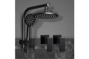 Cefito 9'' Rain Shower Head Set Handheld Round High Pressure Twins Tap Black