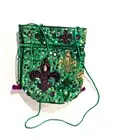 MARDI GRAS SEQUIN PURPLE FDL CROSS BODY BAG