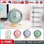 Battery Operated Desk Alarm Clocks w/ Light Analog Clock Retro Silent No Ticking