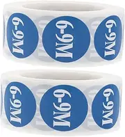 OFFSCH 2 Rolls Toddler Clothing Size Sticker Labels Multi-Functional Size Tags for Retail 500 Stickers Roll Round Adhesive Labels 6-9m Easy to Use
