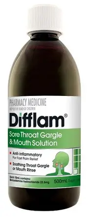 Difflam Sore Throat Gargle & Mouth Solution 500ml