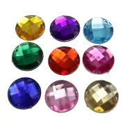 50pcs Acrylic Faceted Round Beads Flatback Sew on Rhinestone Gems Stone 20mm