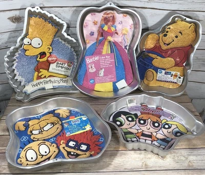 NEW Vintage Wilton Cake Pants Pooh Barbie Powerpuff Girls BART Simpson Rugrats