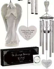 34" Large Angel Memorial Wind Chimes for Sympathy and Bereavement