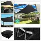 Sun Shade Sail Cloth UV Shadecloth Awning Canopy Garden Outdoor Black 280gsm New