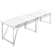 Foldable Camping Table Height Adjustable Aluminium 240 x 60 cm vidaXL