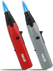 Stick Lighter Kitchen Torch Lighter with Jet Flame and Standard Flame Refillable Flame Adjustable and with Safety Lock - Ideal for Barbecue, Fireplace or Campfire (Butane Gas NOT Pre-Filled)