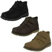 Boys JCDees Round Toe Hook & Loop Fastened Double Strap Ankle Boots - N2R041