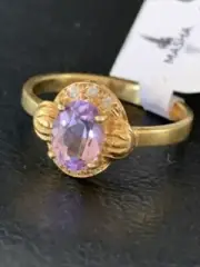 Navajo faceted Purple Amethyst Sterling Silver Ring Size 9 01787