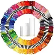 124 Skeins Embroidery Floss Cross Stitch Thread with Needles
